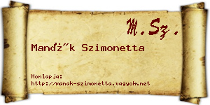Manák Szimonetta névjegykártya